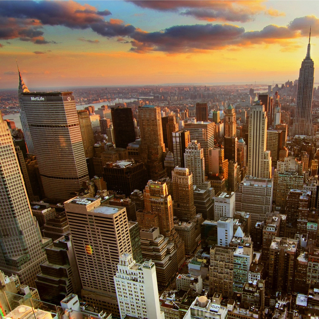Нью-Йорк с высоты птичьего полета обои для iPad