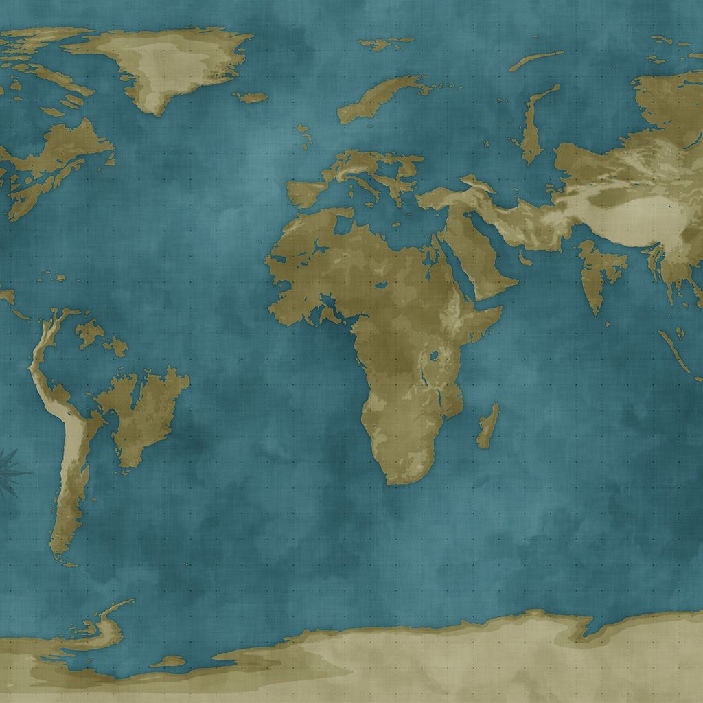 Старинная карта мира обои для iPad