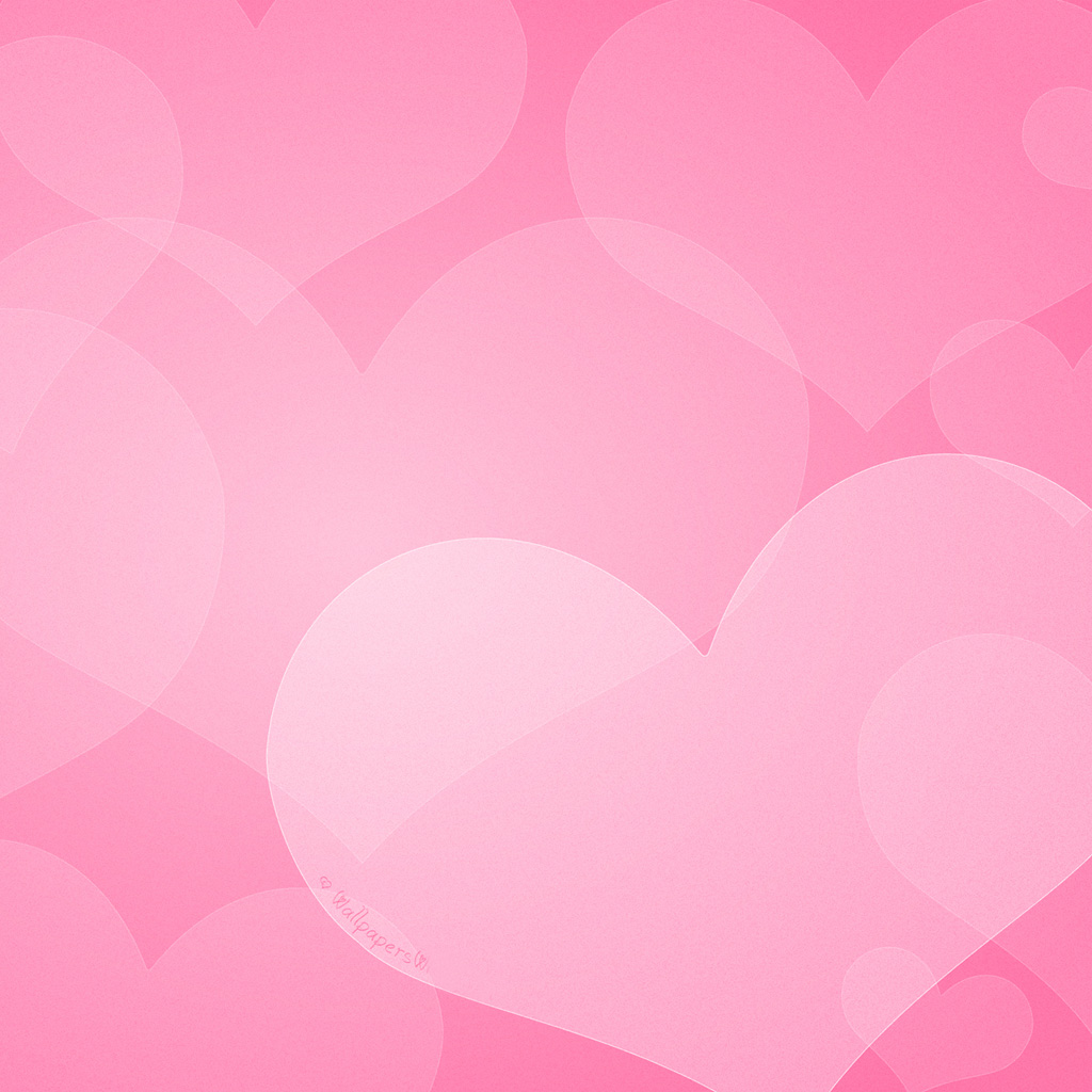 Розовые сердца, романтика - обои для iPad